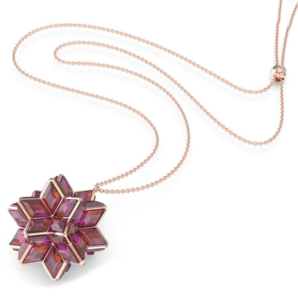NWOT Curiosa pendant Geometric cut, Pink, Rose gold-tone plated